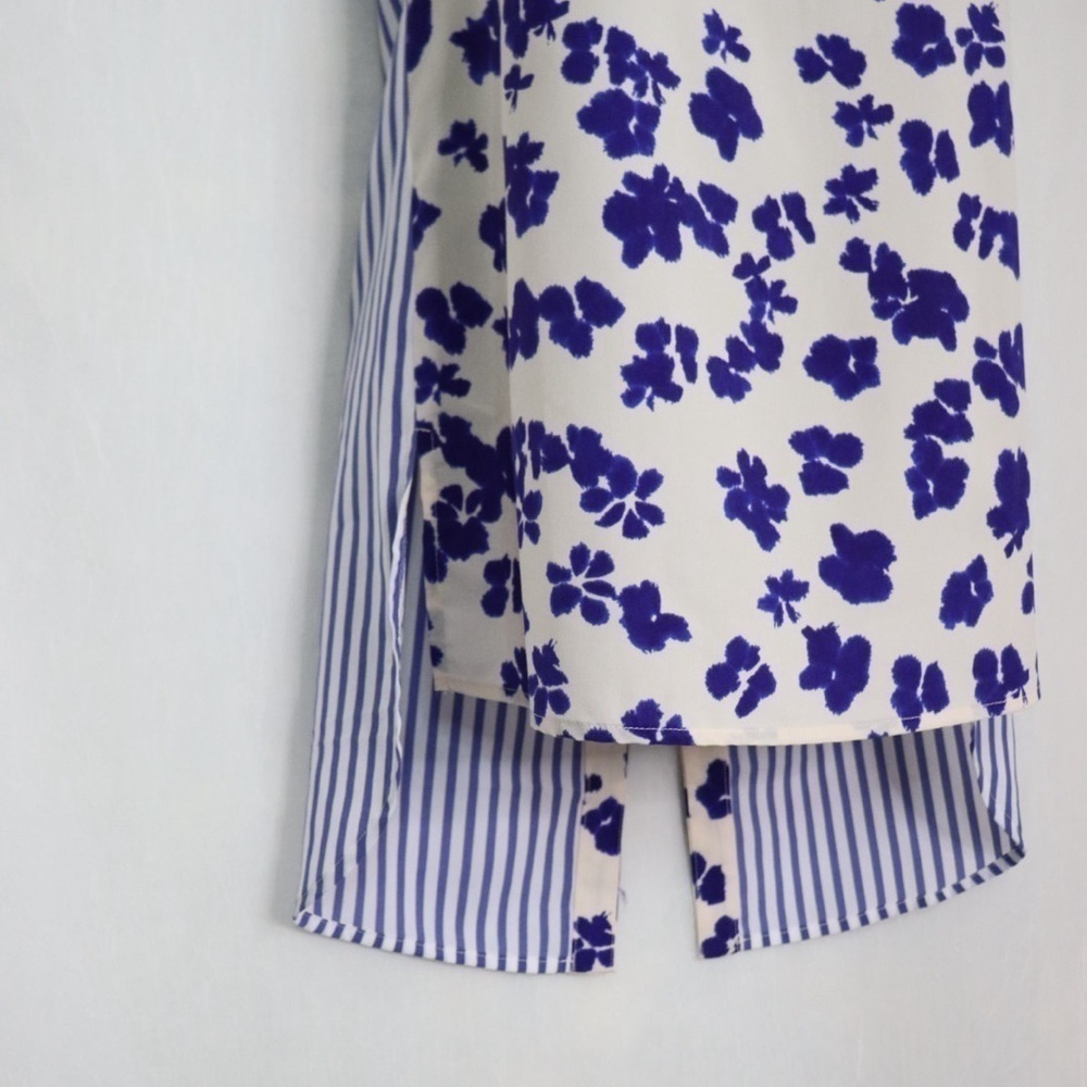 CABI Floral Striped Blouse Style 5357 - Picture 6 of 16